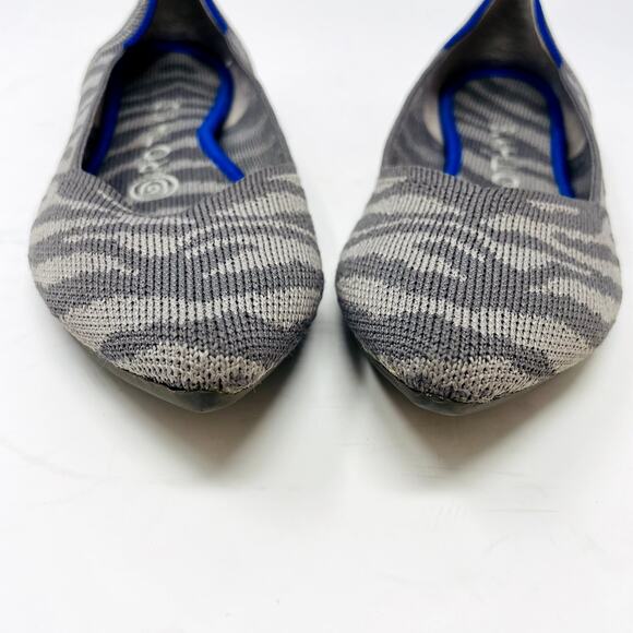 Rothy's The Point Grey Zebra Stripe Size 6 Slip On Ballet Flats - Picture 3 of 8